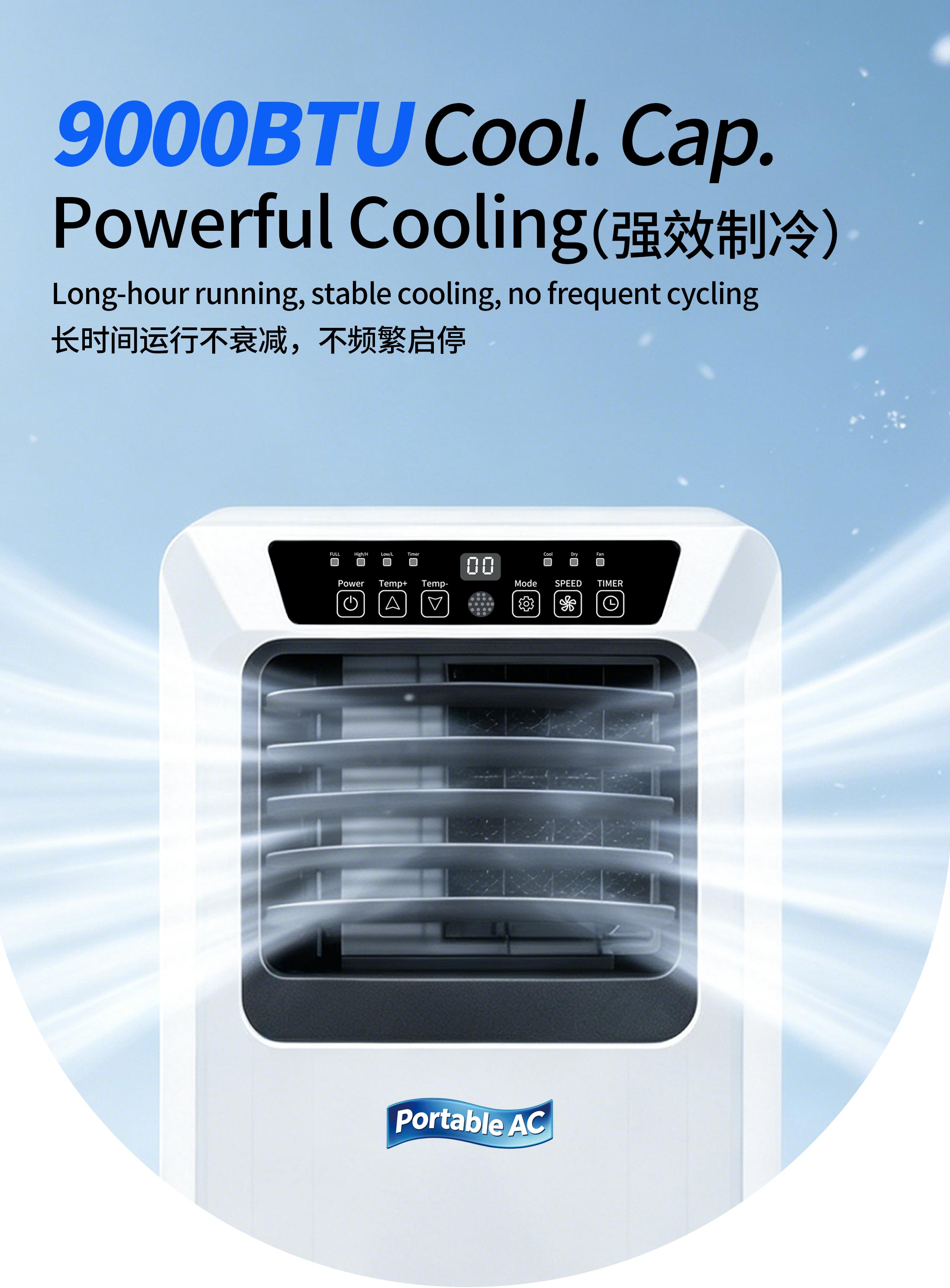 White portable air conditioner