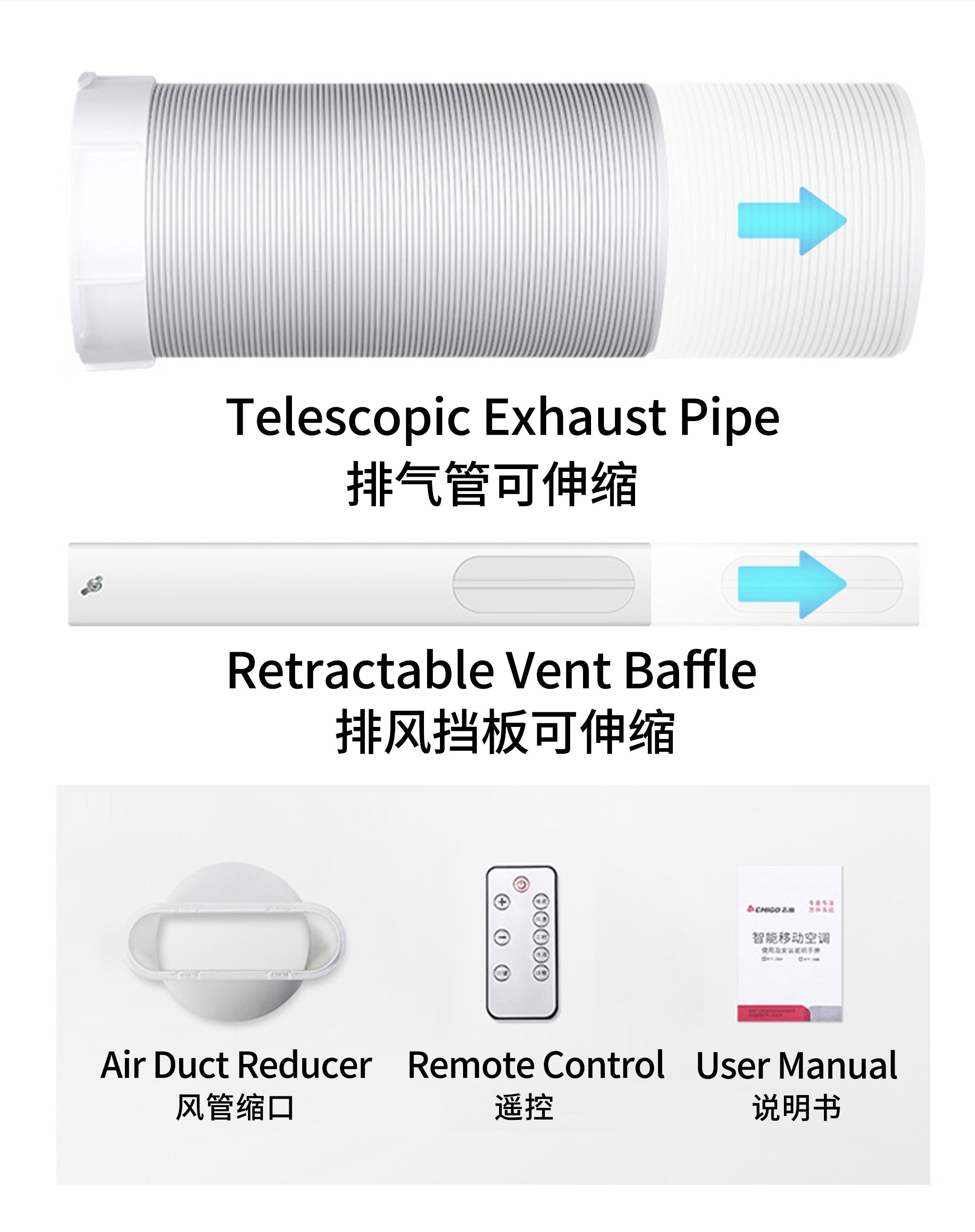 White portable air conditioner